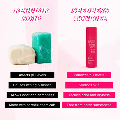salt.xo Seedless Yoni Gel Wash – pH-Balanced with Cucumber & Aloe (8 oz)