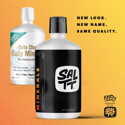 Keto Chow SALTT Minerals (32 oz) - Trace Mineral Drops for Daily Electrolytes, Zero Sugar, Vegan