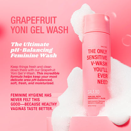 SALT.XO Grapefruit Sensitive Yoni Gel Wash – pH-Balanced, Cruelty-Free Intimate Care (8 oz)