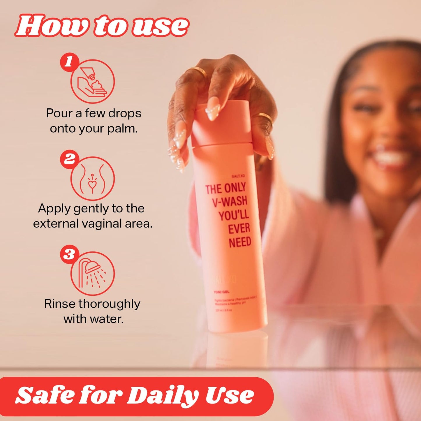 SALT.XO pH Balancing Yoni Gel Wash – Refreshing Peppermint, 8 Fl Oz
