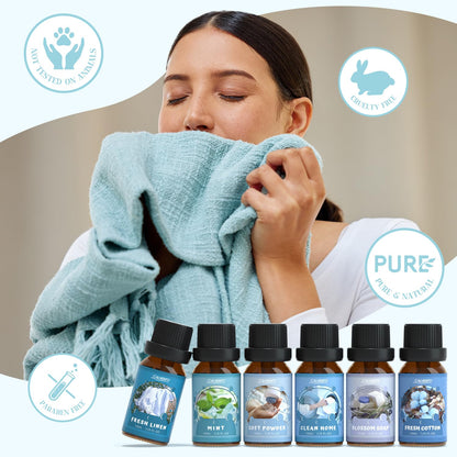 SALUBRITO Clean Fragrance Oils Set – Premium Essential Oils for Diffuser, Candle & DIY