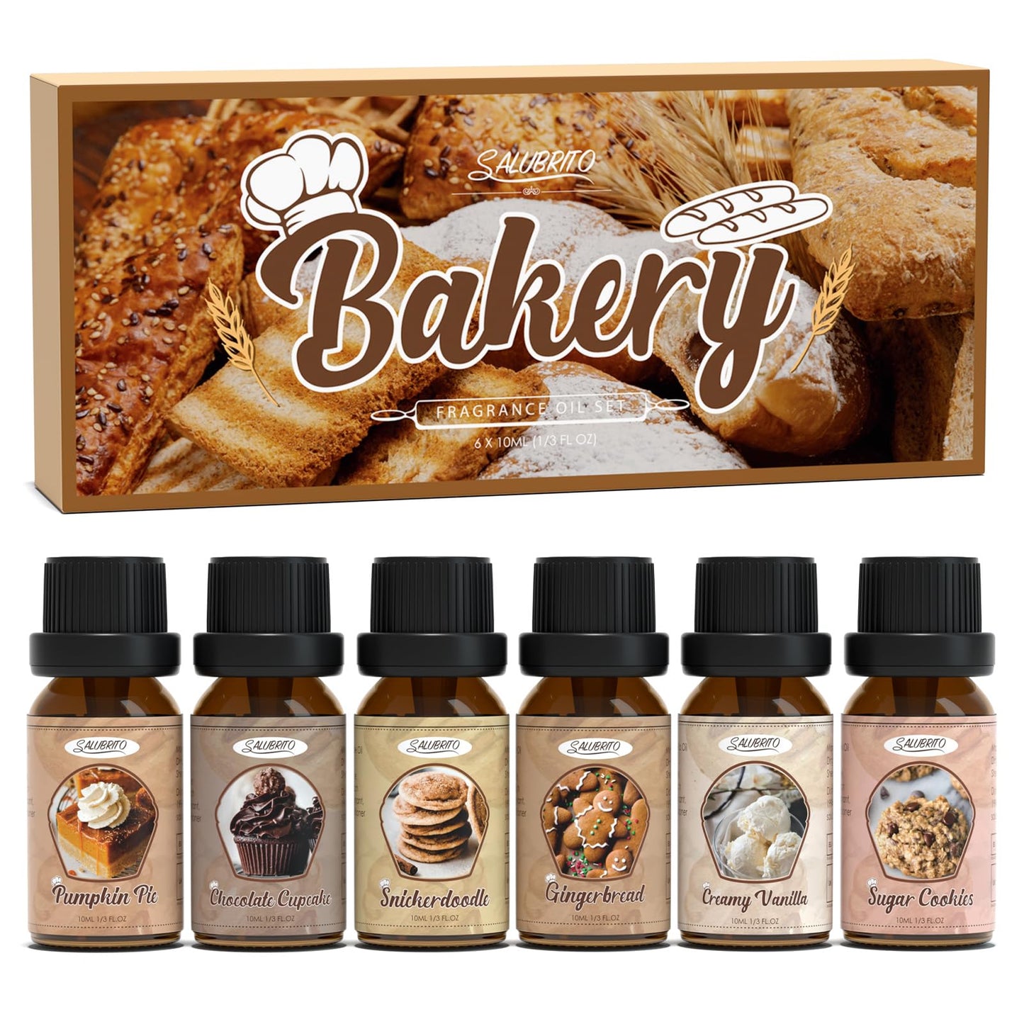 SALUBRITO Bakery Fragrance Oils Set – Premium Essential Oils for Candles, Soaps & Diffusers