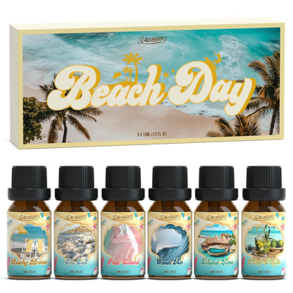 SALUBRITO Beach Fragrance Oils Set – Summer Essential Oils for Diffuser, Candle & Soap Making