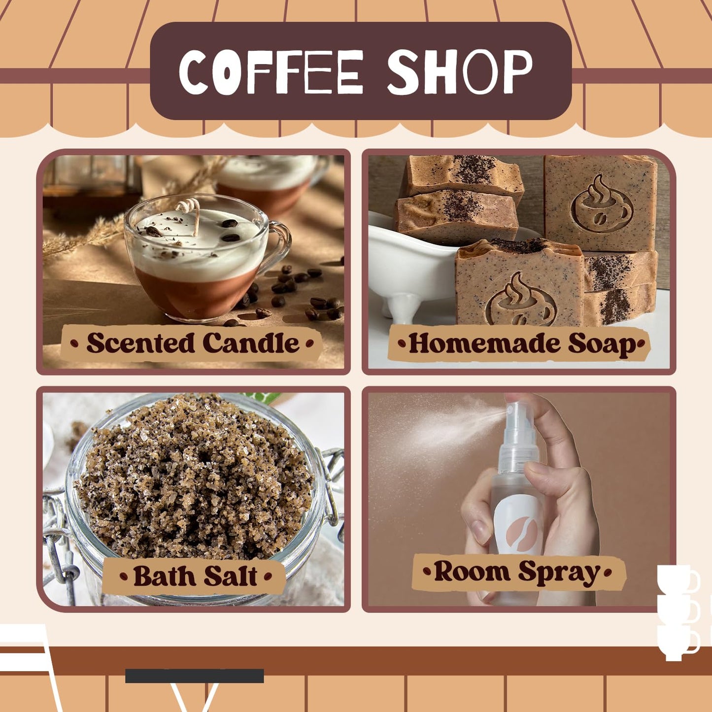SALUBRITO Coffee Fragrance Oils Set – Premium Essential Oils for Diffuser, Candle & Soap