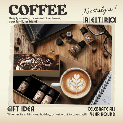 SALUBRITO Coffee Fragrance Oils Set – Premium Essential Oils for Diffuser, Candle & Soap