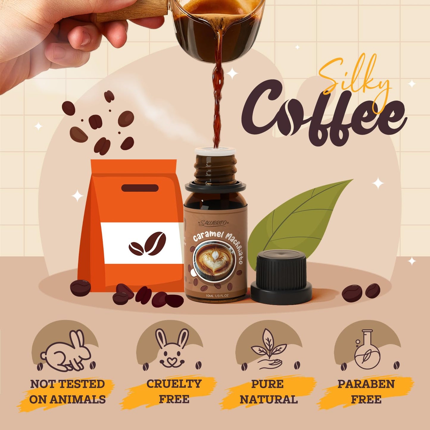 SALUBRITO Coffee Fragrance Oils Set – Premium Essential Oils for Diffuser, Candle & Soap
