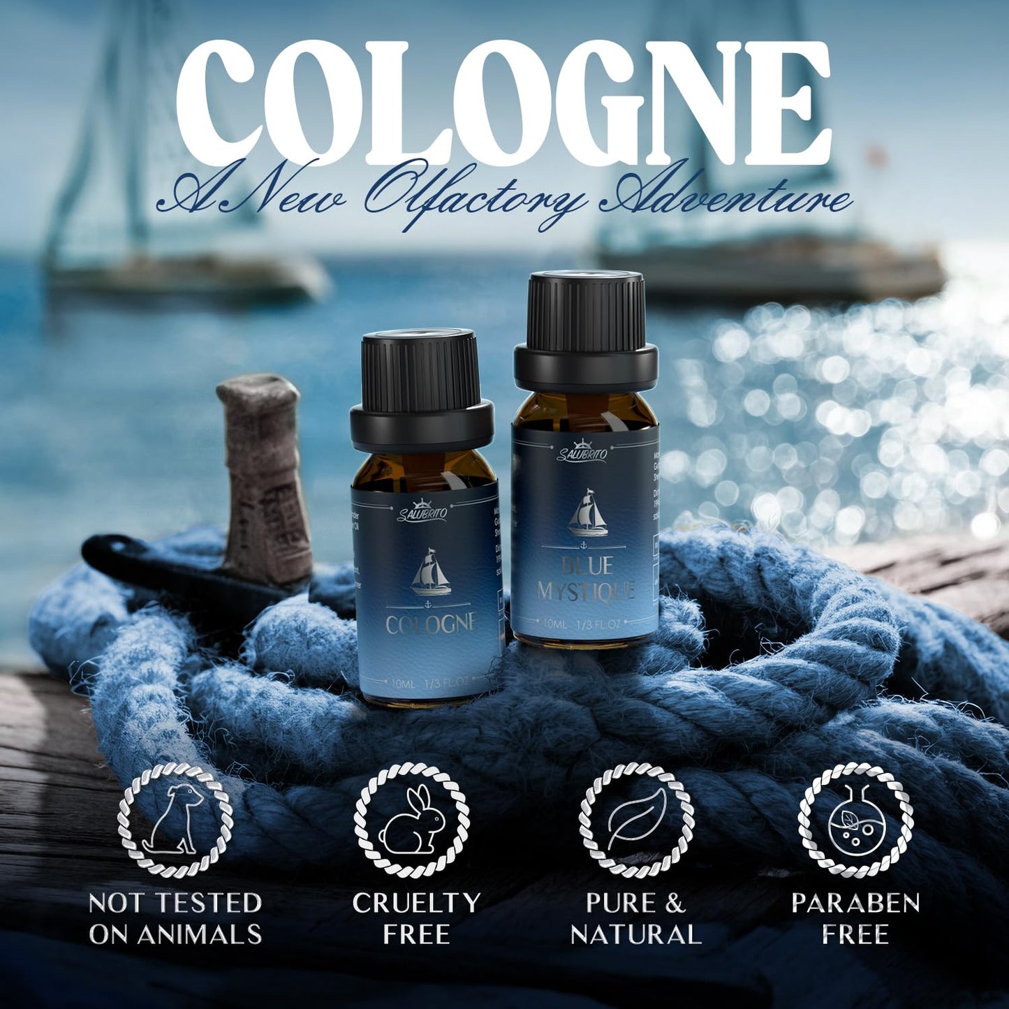 SALUBRITO Cologne Fragrance Oils – Premium 6x10ml Essential Oil Set for Diffuser, Soap & Candle Making