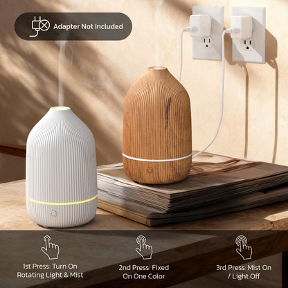 SALUBRITO Essential Oil Diffuser 100ml – Mini Ultrasonic, 7 LED Lights, Auto Shut-Off, White