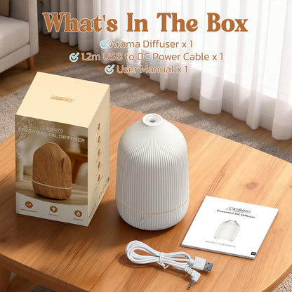 SALUBRITO Essential Oil Diffuser 100ml – Mini Ultrasonic, 7 LED Lights, Auto Shut-Off, White
