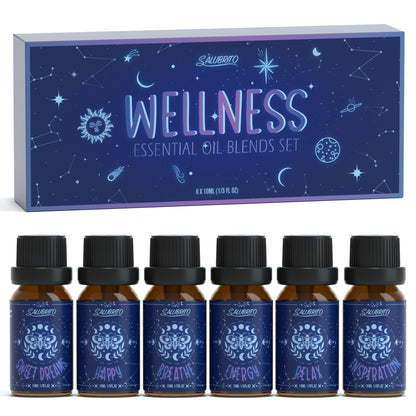SALUBRITO Essential Oils Set – 6x10ml Wellness Aromatherapy