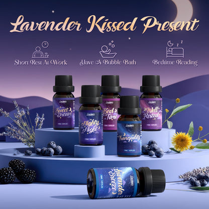 SALUBRITO Good Night Fragrance Oils - Premium 6x10ml Diffuser & Soap Scents
