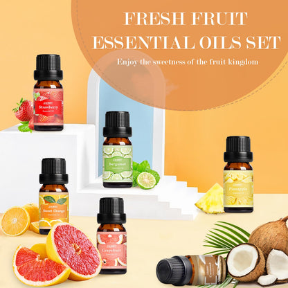 SALUBRITO Fresh Fruit Fragrance Oils Set – 6x10ml for Diffuser, Candle & Soap