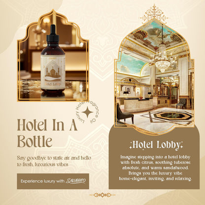 SALUBRITO Hotels Lobby Essential Oil 120ml | Luxury Fragrance Oil for Diffusers, Candles & Soaps