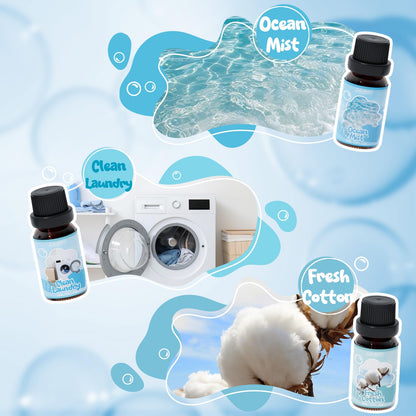SALUBRITO Laundry Fragrance Oils – Clean Essential Oil Set for Home & Diffuser