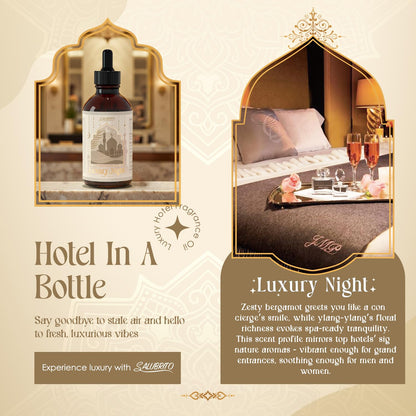 SALUBRITO Luxury Night Essential Oil 4 Fl.Oz (120ml) – Pure & Natural Hotel Fragrance Oil