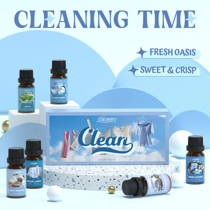 SALUBRITO Clean Fragrance Oils Set – Premium Essential Oils for Diffuser, Candle & DIY