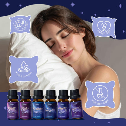 SALUBRITO Good Night Fragrance Oils - Premium 6x10ml Diffuser & Soap Scents