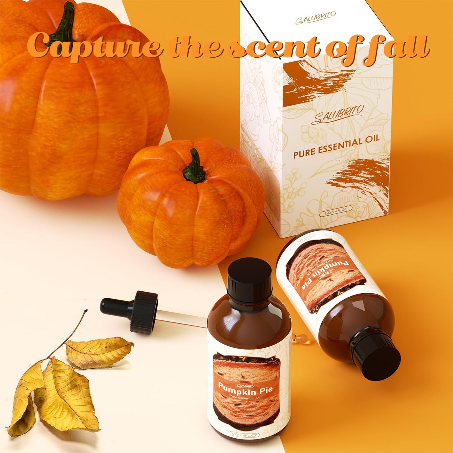 SALUBRITO Pumpkin Pie Essential Oil 4 oz (120 ml) – Pure & Natural Fragrance Oil