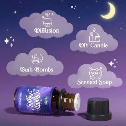 SALUBRITO Good Night Fragrance Oils - Premium 6x10ml Diffuser & Soap Scents