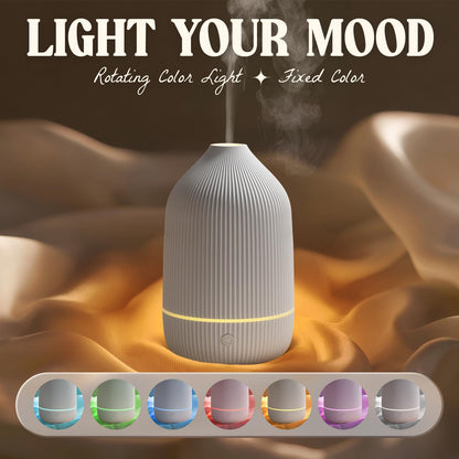 SALUBRITO Essential Oil Diffuser 100ml – Mini Ultrasonic, 7 LED Lights, Auto Shut-Off, White