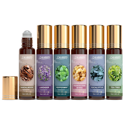 SALUBRITO Wellness Essential Oil Roll On Gift Set – Lavender & More