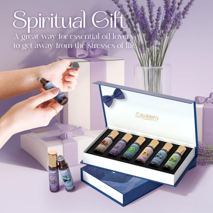 SALUBRITO Wellness Essential Oil Roll On Gift Set – Lavender & More
