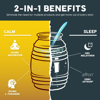 Salud 2-in-1 Sleep Aid + Calm Drink Mix – Lemon Honey (15 Servings) | Melatonin, Magnesium, Saffron, L-Theanine