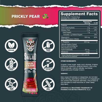 Salud 2-in-1 Sleep Aid + Calm Drink Mix – Prickly Pear, 15 Servings