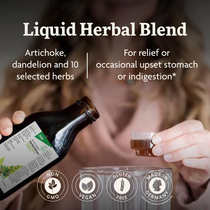 Salus Floradix Gallexier Herbal Bitters - Digestive Support Supplement with Artichoke, Dandelion, Turmeric, Ginger & More - Liquid Formula - Easily Absorbed - Vegan, Non-GMO - 8.5 fl oz
