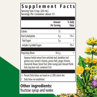 Salus Floradix Gallexier Herbal Bitters - Digestive Support Supplement with Artichoke, Dandelion, Turmeric, Ginger & More - Liquid Formula - Easily Absorbed - Vegan, Non-GMO - 8.5 fl oz