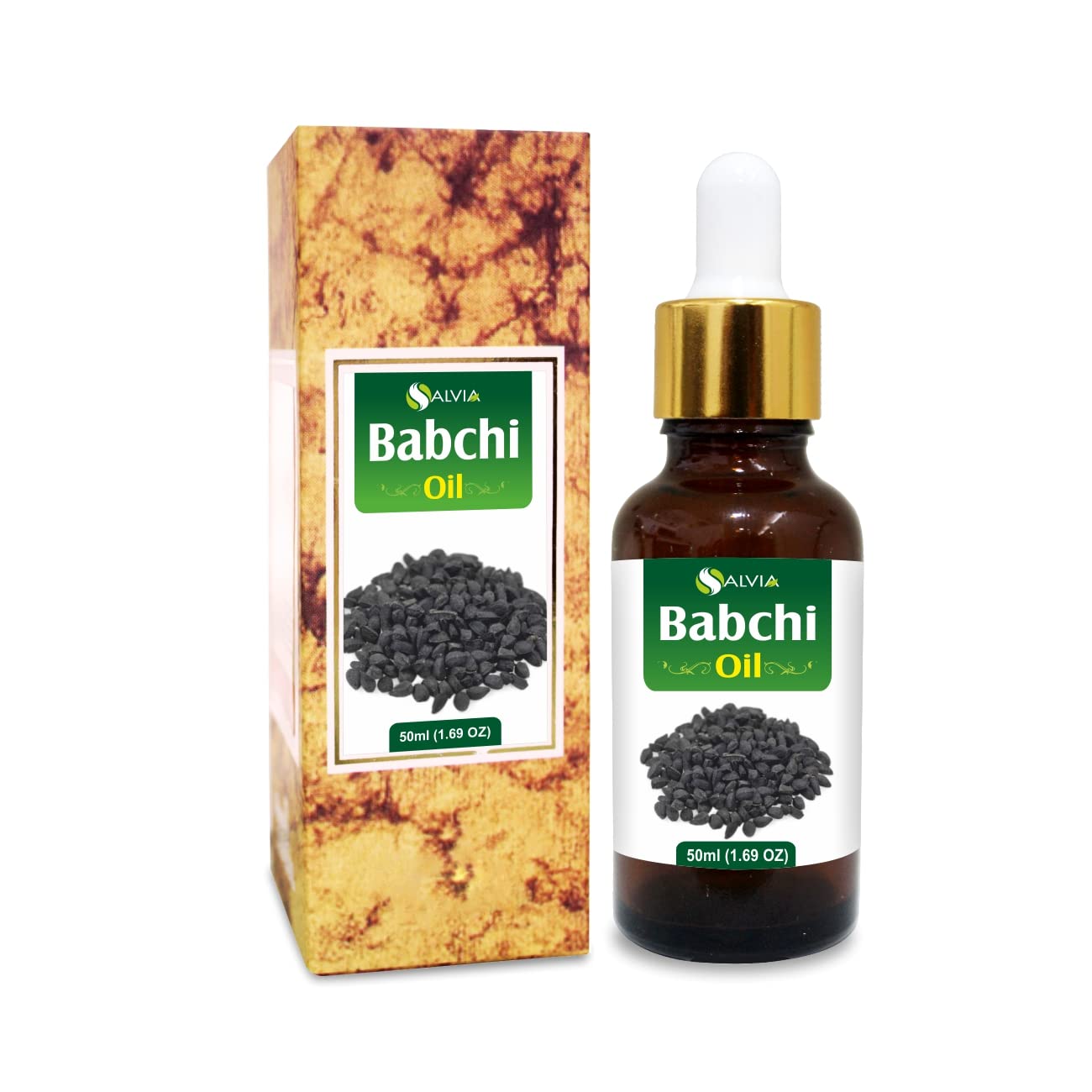 Salvia Babchi Oil (Psoralea Corylifolia) - Pure Cold-Pressed Carrier Oil 50 ml with Dropper | Therapeutic Grade