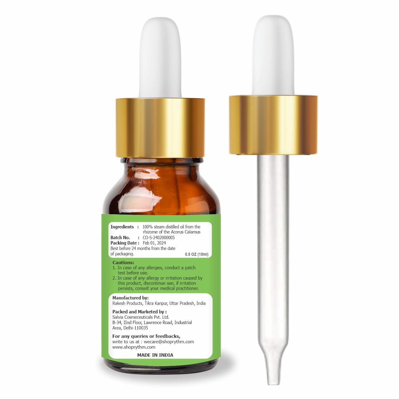 Salvia Calamus Oil (Acorus Calamus) – Therapeutic Essential Oil, 15ML | Steam Distilled