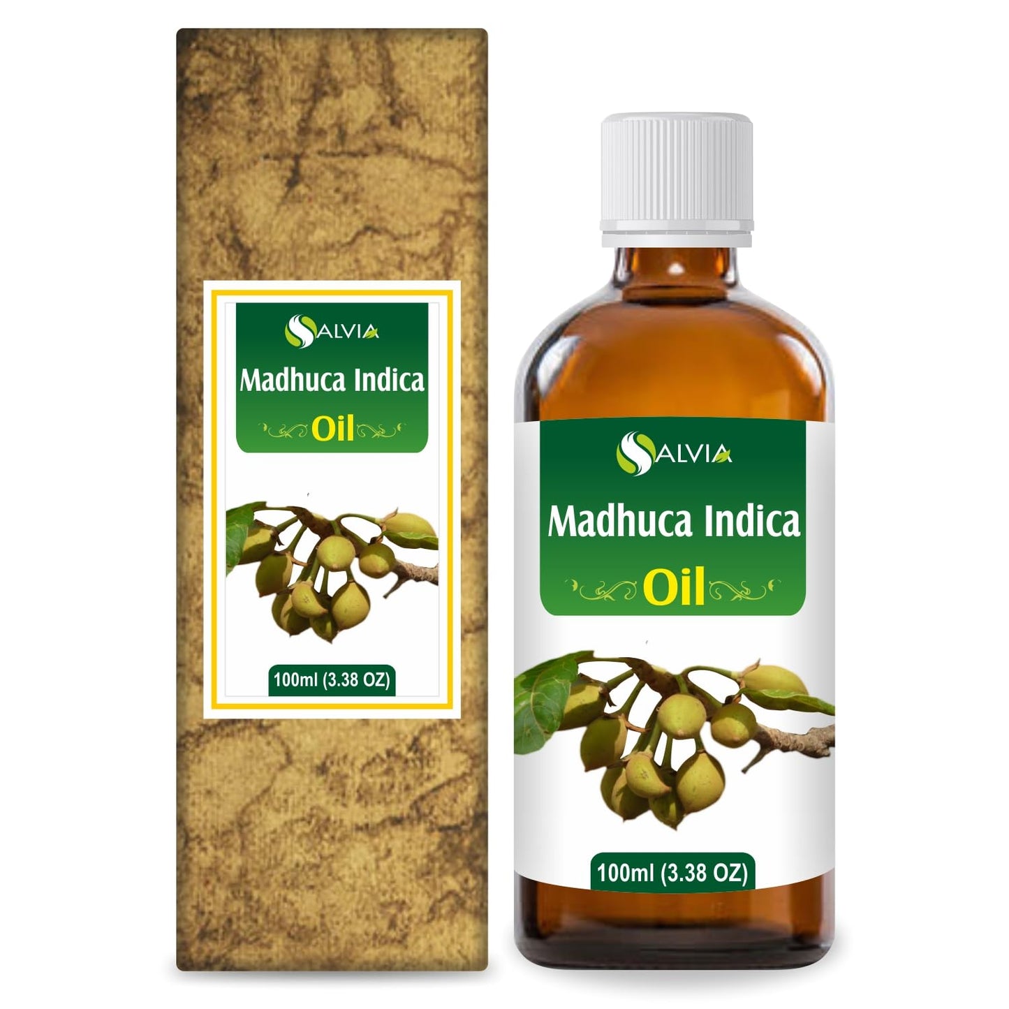 Salvia Madhuca Indica Oil (Mahua) – 100% Natural Cold-Pressed Carrier Oil for Aromatherapy & Skin Care | 100 ml