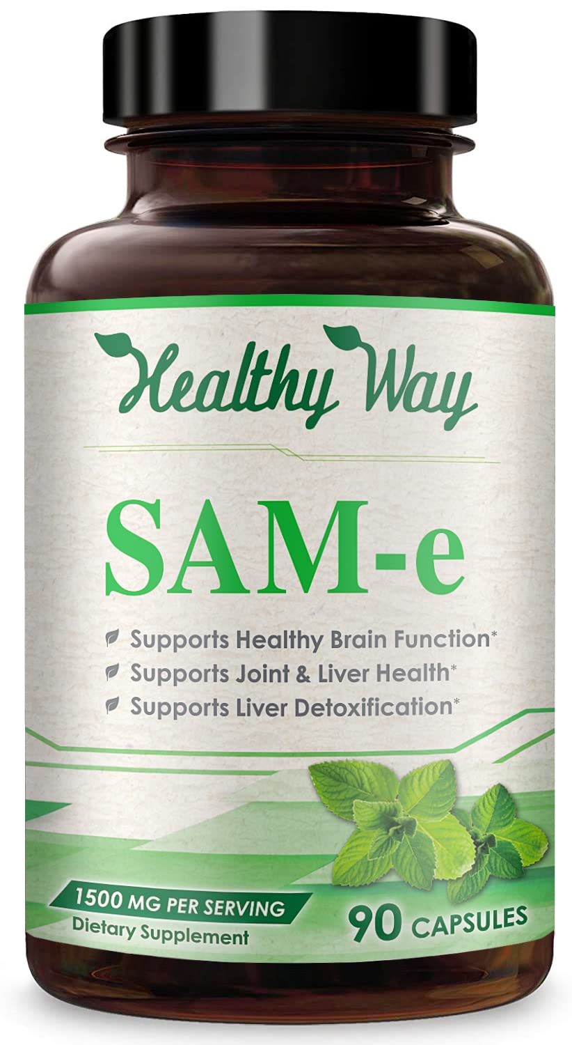 HealthyWayRx 1500mg SAM-e Supplement | High-Absorption S-Adenosyl-L-Methionine (90 Count)
