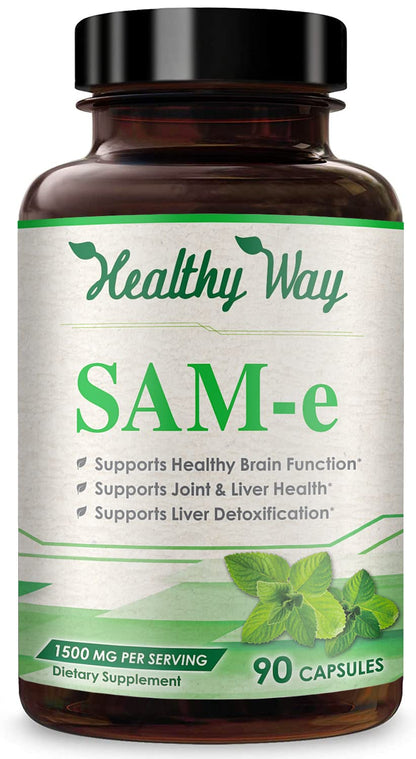 HealthyWayRx 1500mg SAM-e Supplement | High-Absorption S-Adenosyl-L-Methionine (90 Count)
