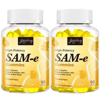 SAM-e Gummies with L-Tyrosine & NAC – Pineapple, 180 Gummies | Vegan