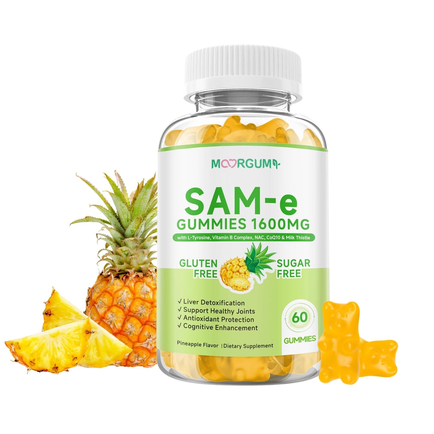 SAM-e L-Tyrosine Gummies with NAC, CoQ10 & Vitamin B – 1600mg SAM-e