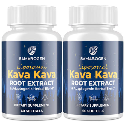 Samarogen Kava Kava Capsules — Liposome 55% Kavalactones with Ashwagandha & Sleep Support (120 Softgels)