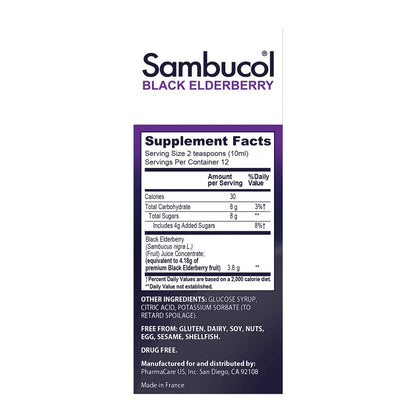 Sambucol Black Elderberry Syrup - Original Formula 4 Fl Oz | Immune Support