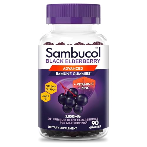 Sambucol Elderberry Gummies – Immune Support with Vitamin C & Zinc | 90 Count BritishVita | Premium UK Vitamins & Wellness Supplements