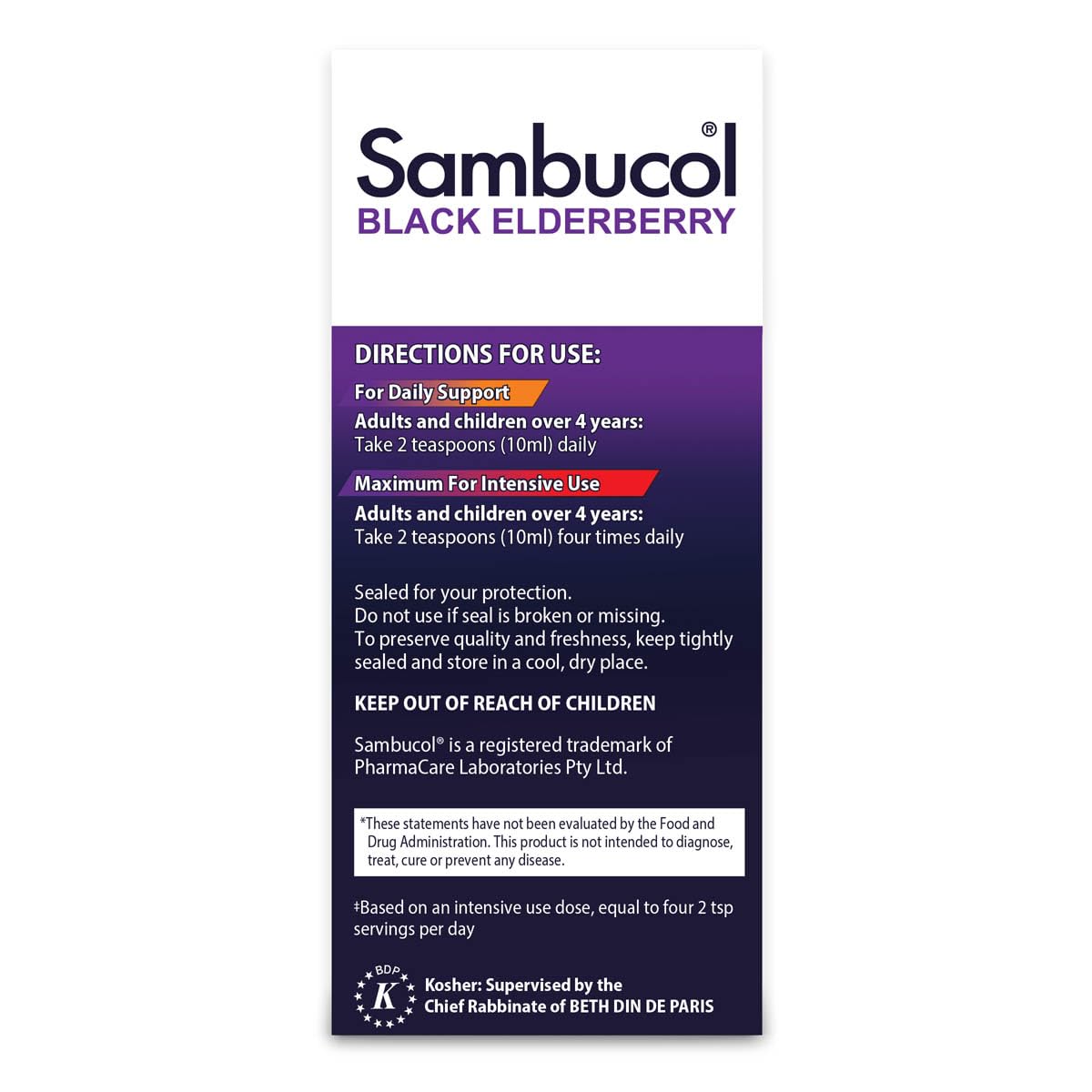 Sambucol Black Elderberry Syrup - Original Formula 4 Fl Oz | Immune Support
