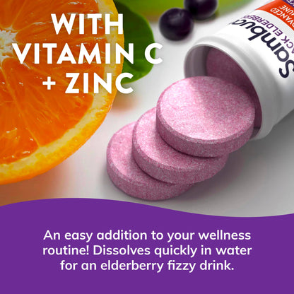 Sambucol Black Elderberry Effervescent Tablets with Zinc & Vitamin C (15 Count)