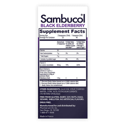Sambucol Black Elderberry Syrup for Kids – Immune Support (7.8 Fl Oz)