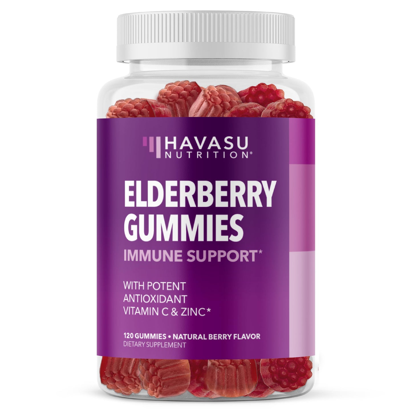 Sambucus Elderberry Gummies for Adults - Immune Support Supplement with Vitamin C and Zinc - Enhanced Formula for Daily Defense - 120 Count, 2 Month Supply, Berry Flavor - Convenient Wellness