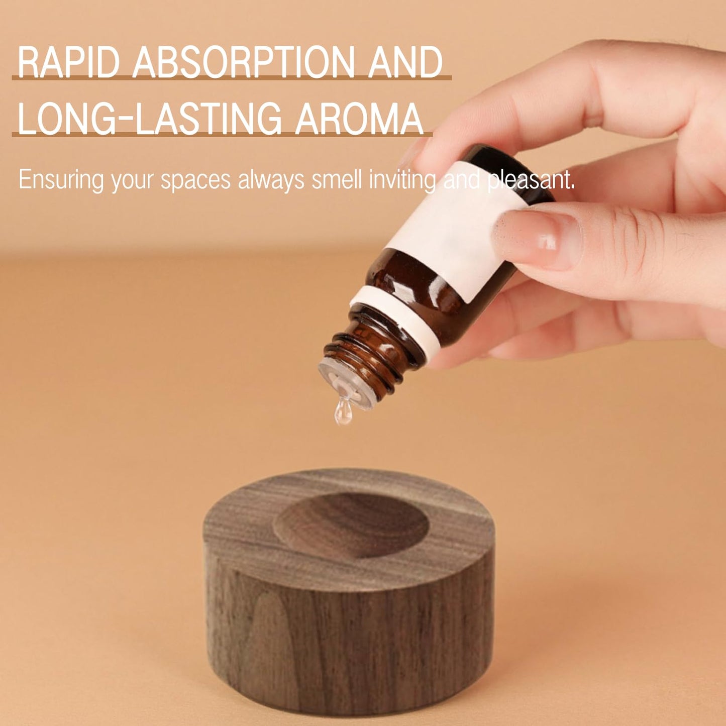 SAMIQU Wooden Essential Oil Diffuser – 2-Pack Walnut Wood Cylinder Diffusers for Home, Office, Car