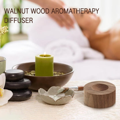 SAMIQU Wooden Essential Oil Diffuser – 2-Pack Walnut Wood Cylinder Diffusers for Home, Office, Car