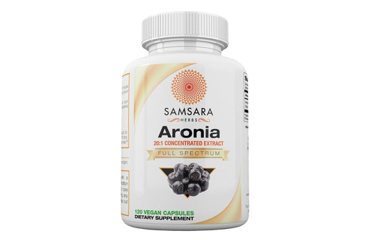 Samsara Herbs Aronia Berry 20:1 Extract | 120x500mg Capsules | Antioxidant & High ORAC BritishVita | Premium UK Vitamins & Wellness Supplements