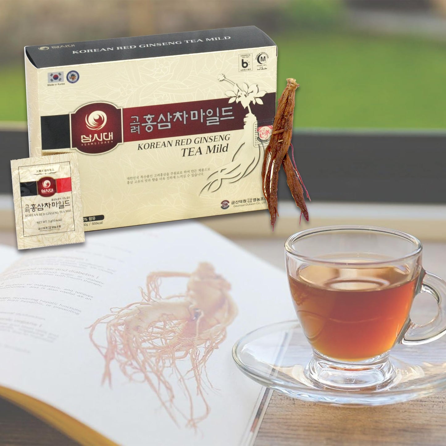 SAMSIDAE Korean Panax Red Ginseng Instant Tea – 50 Sachets | Boost Circulation, Memory & Energy