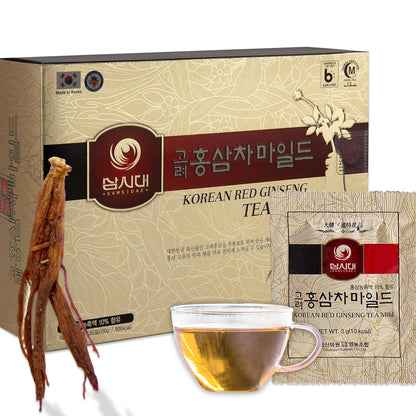 SAMSIDAE Korean Panax Red Ginseng Instant Tea – 50 Sachets | Boost Circulation, Memory & Energy