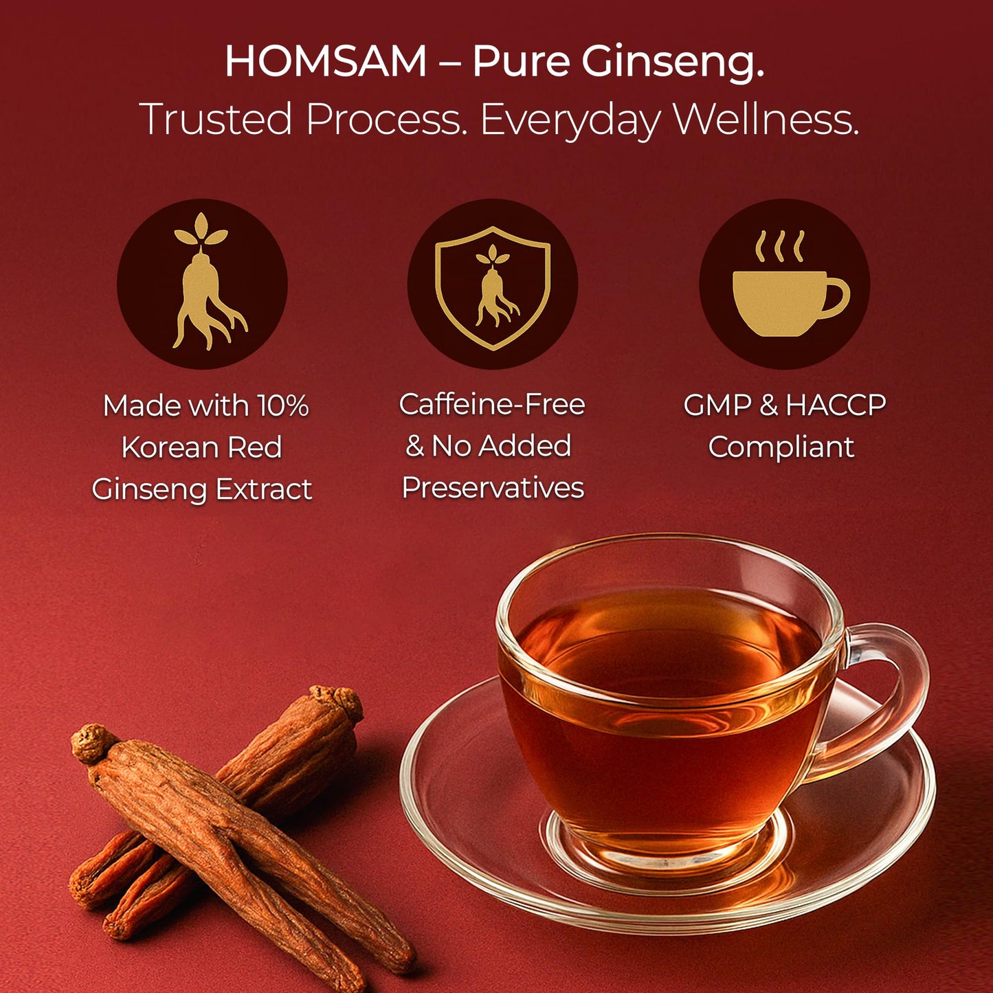 SAMSIDAE Korean Panax Red Ginseng Instant Tea – 50 Sachets | Boost Circulation, Memory & Energy